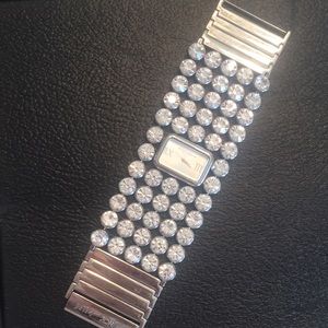 Stunning *Rare* 5 row crystal Betsey Johnson watch